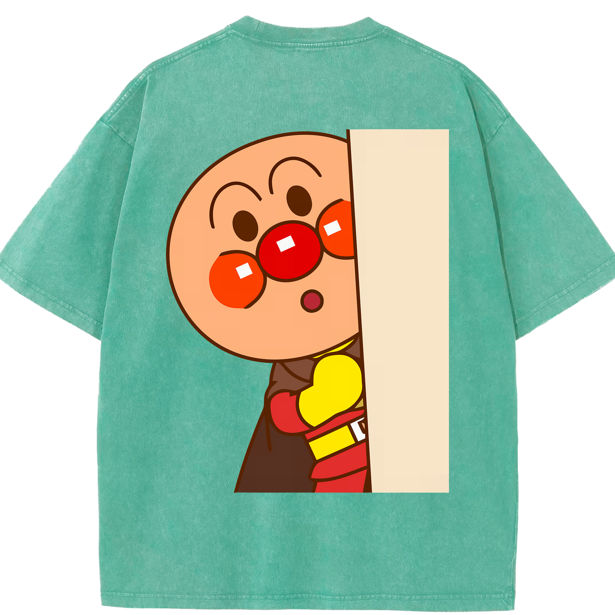 （画像用） アンパンマン Anpanman 綿100% ヴィンテージ風 半袖Tシャツ（背面プリント）